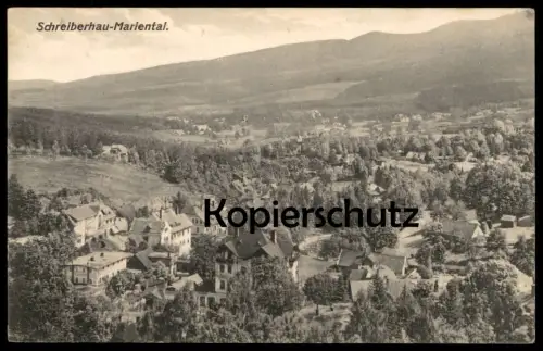 ALTE POSTKARTE SCHREIBERHAU-MARIENTAL IM RIESENGEBIRGE PANORAMA Karkonosze Krkonose Ansichtskarte cpa postcard