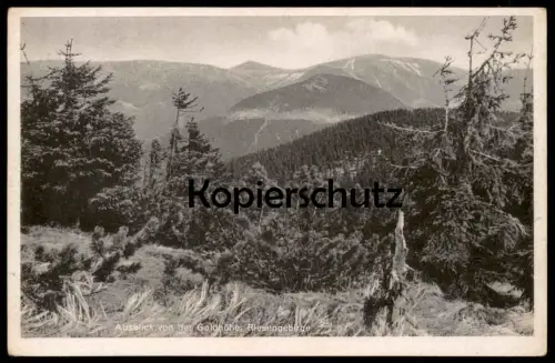 ALTE POSTKARTE RIESENGEBIRGE AUSBLICK VON DER GOLDHÖHE 1944 PANORAMA Krkonose Ansichtskarte AK cpa postcard