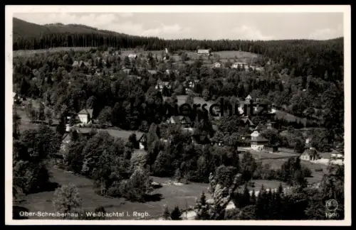 ALTE POSTKARTE OBER-SCHREIBERHAU WEISSBACHTAL IM RIESENGEBIRGE PANORAMA Karkonosze Krkonose Ansichtskarte cpa postcard
