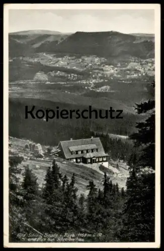 ALTE POSTKARTE RIESENGEBIRGE ALTE SCHLESISCHE BAUDE MIT BLICK AUF SCHREIBERHAU 1941 Karkonosze Szklarska AK cpa postcard