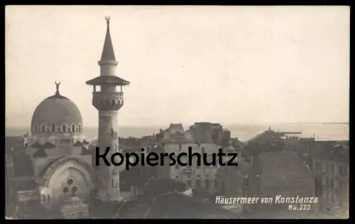 ALTE POSTKARTE HÄUSERMEER VON KONSTANTA CONSTANTA Constantza Kustendji Moschee Minaret mosque Romania Rumänien roumanie