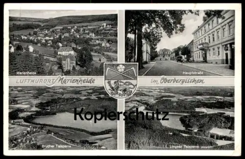 ALTE POSTKARTE MARIENHEIDE IM OBERBERGISCHEN HAUPTSTRASSE BRUCHER LINGESE TALSPERRE PANORAMA Ansichtskarte cpa postcard