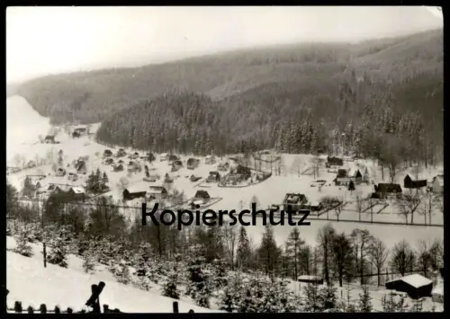 ÄLTERE POSTKARTE HOLZHAU KREIS BRAND ERBISDORF PANORAMA IM WINTER SCHNEE RECHENBERG-BIENENMÜHLE ERZGEBIRGE SACHSEN AK