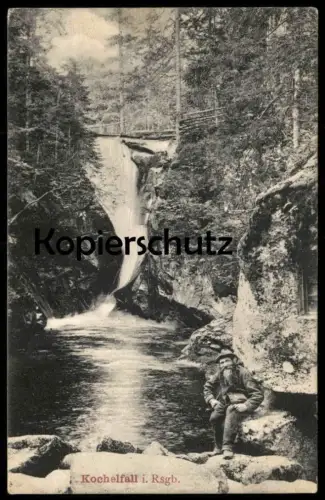 ALTE POSTKARTE RIESENGEBIRGE DER KOCHELFALL WANDERER SZKLARKA SCHREIBERHAU Karkonosze Krkonose Ansichtskarte AK postcard