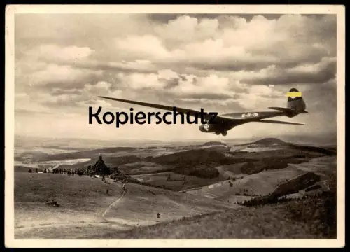 ALTE POSTKARTE SEGELFLUG HEINI DITTMAR IN FAFNIR II 1937 SCHÖNES DEUTSCHLAND RHÖN SEGELFLIEGER Ansichtskarte postcard