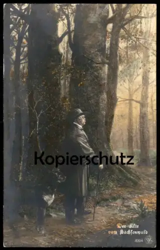 ALTE POSTKARTE DER ALTE VOM SACHSENWALD OTTO VON BISMARCK MIT SCHWARZEM HUND dog chien AK postcard Ansichtskarte cpa