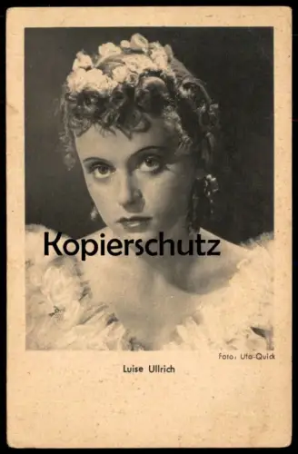 ALTE POSTKARTE LUISE ULLRICH FILM-SCHAUSPIELERIN BLUMEN-KRONE FRISUR actress actrice acteur Foto Ufa Quick postcard