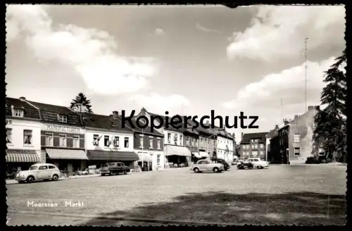 ALTE POSTKARTE MEERSSEN MARKT MANUFACTUREN HOTEL MODERN DE LEEL BIEREN OPEL Niederlande Limburg Nederland postcard