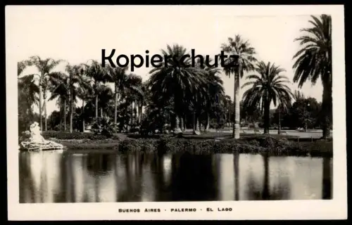 ALTE POSTKARTE BUENOS AIRES PALERMO EL LAGO SEE PARK PARC ARGENTINIEN Ansichtskarte postcard cpa AK