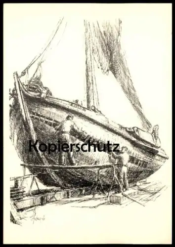ÄLTERE POSTKARTE ZUIDERZEEMUSEUM ENKHUIZEN SEGELSCHIFF DE MAL VOOR EEN NIEUWE HUIDGANG WORDT AFGENOMEN Schiff ship cpa