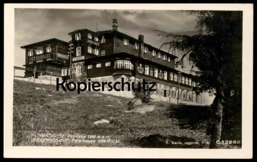 ALTE POSTKARTE PETERBAUDE PETROVKA RIESENGEBIRGE KRKONOSE 1931 BÖHMEN Petrova bouda cpa postcard AK