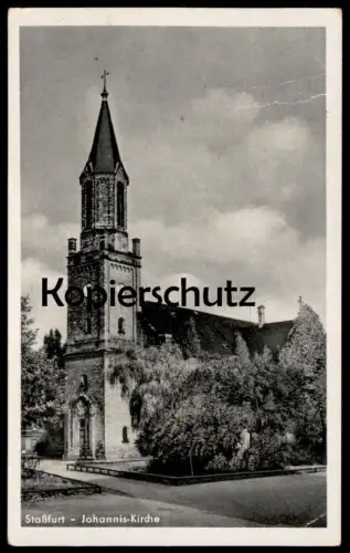 ÄLTERE POSTKARTE STASSFURT JOHANNIS-KIRCHE Ansichtskarte AK cpa postcard