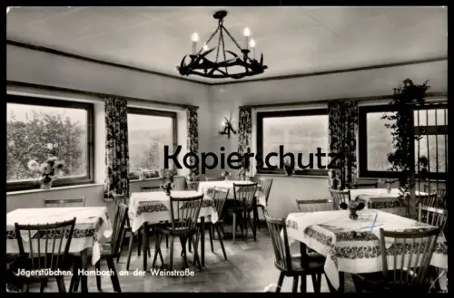 ÄLTERE POSTKARTE HAMBACH GASTHAUS UND PENSION JÄGERSTÜBCHEN BESITZERIN HILDE GLAS AMT NEUSTADT WEINSTRASSE cpa postcard