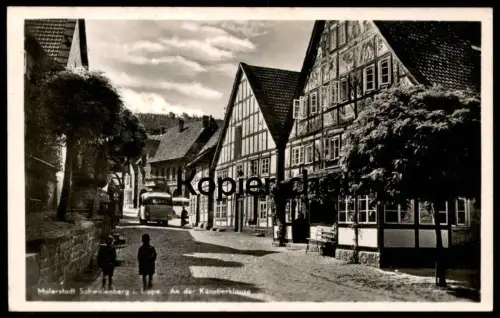ALTE POSTKARTE SCHWALENBERG AN DER LIPPE AN DER KÜNSTLERKLAUSE BUS SCHIEDER Ansichtskarte AK cpa postcard