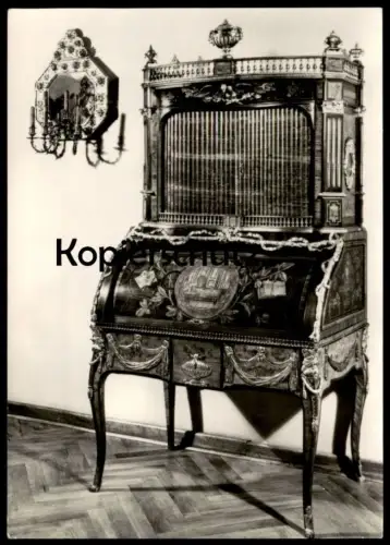 ÄLTERE POSTKARTE ROLLSCHREIBTISCH UM 1770 STAATLICHE MUSEEN ZU BERLIN DDR KUNSTGEWERBEMUSEUM J. FEUERSTEIN PARIS Möbel