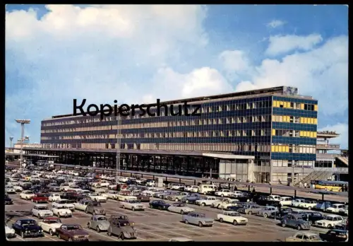 ÄLTERE POSTKARTE AEROPORT DE PARIS ORLY LA FACADE NORD DE L'AEROGARE ET PARKING Autos voitures Citroen Renault car cpa