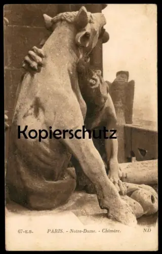 DEUX CPA ZWEI ALTE POSTKARTEN PARIS NOTRE-DAME CHIMÈRE CHIMÈRES cpa postcard AK Ansichtskarte Postkarte