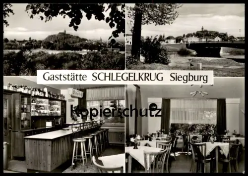 ÄLTERE POSTKARTE SIEGBURG GASTSTÄTTE SCHLEGELKRUG SCHLEGEL BIER THEKE COKA COLA UHR coke watch Ansichtskarte postcard