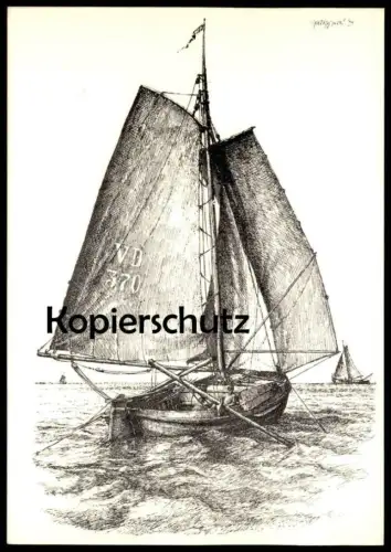 ÄLTERE POSTKARTE ZUIDERZEEMUSEUM ENKHUIZEN SEGELSCHIFF VOLENDAMMER KWAK AAN DE KWAKKUIL Schiff ship cpa postcard AK