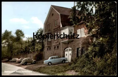 ÄLTERE POSTKARTE VICHT BEI STOLBERG RESTAURANT HAUS HOHENLOHE INHABER W. HANKER VW KÄFER VOLKSWAGEN AK cpa postcard