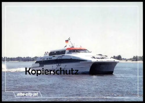 ÄLTERE POSTKARTE ELBE-CITY-JET HAFEN HAMBURG STADE FÄHRE Schiff Motorschiff ship bateau postcard harbour Ansichtskarte