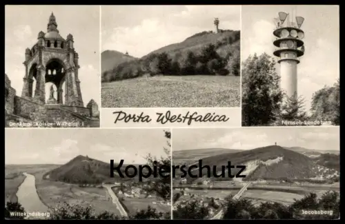 ÄLTERE POSTKARTE PORTA WESTFALICA FERNSEH-SENDETURM JACOBSBERG WITTEKINDSBERG DENKMAL KAISER W. Ansichtskarte postcard