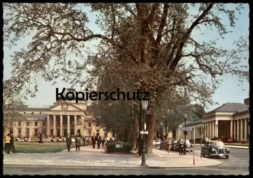 ÄLTERE POSTKARTE WIESBADEN KURHAUS UND KOLONNADEN MERCEDES DAIMLER BENZ Ansichtskarte AK cpa postcard