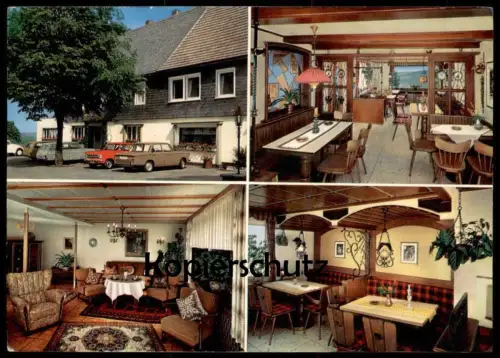 ÄLTERE POSTKARTE GRIESEMERT HAUS ALBUS GASTHOF UND PENSION OLPE SAUERLAND Autos Bleiglas-Tür Ansichtskarte postcard cpa