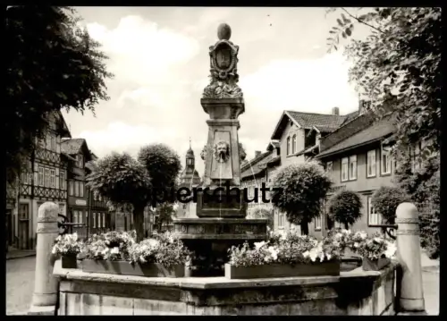ÄLTERE POSTKARTE RÖMHILD KARL-MARX-PLATZ BRUNNEN FACHWERK Thüringen AK Ansichtskarte cpa postcard