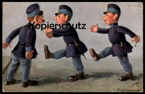 ALTE OILETTE RAPHAEL TUCK KÜNSTLER POSTKARTE VATERLANDSVERTEIDIGER SOLDATEN SIGN. FRITZ HILDEBRANDT soldier postcard AK