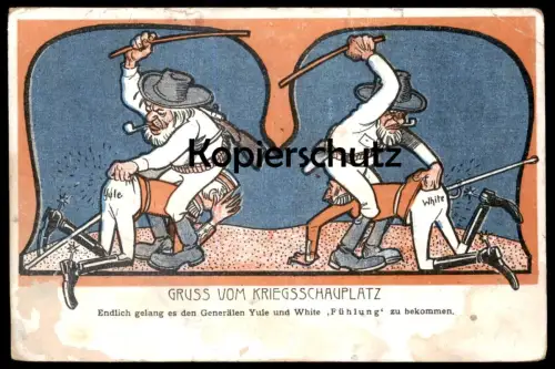 ALTE POSTKARTE GRUSS VOM KRIEGSSCHAUPLATZ TRANSVAAL KOLONIE GENERAL YULE UND WHITE SOLDAT AN BARON KLEIN VON WIESENBERG