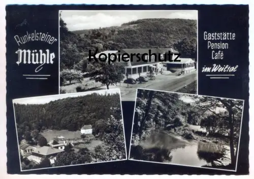 ÄLTERE POSTKARTE RUNKELSTEINER MÜHLE GASTSTÄTTE IM WEILTAL USINGEN TELEFON ROD AN DER WEIL ANSICHTSKARTE AK postcard cpa