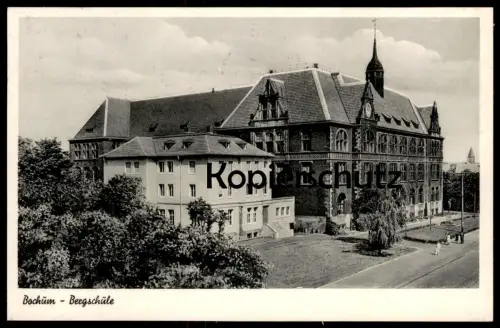 ALTE POSTKARTE BOCHUM BERGSCHULE SCHULE STEMPEL OBERSCHLESIERTAG 1956 Ansichtskarte AK cpa postcard