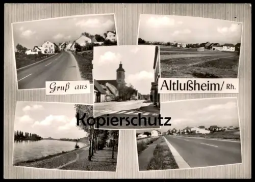 ÄLTERE POSTKARTE GRUSS AUS ALTLUSSHEIM RHEIN Ansichtskarte AK cpa postcard
