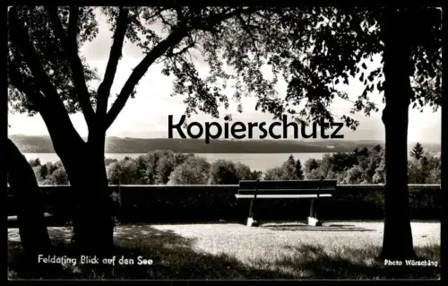 ÄLTERE POSTKARTE FELDAFING BLICK AUF DEN SEE STARNBERGER SEE RUHEBANK PHOTO WÖRSCHING Ansichtskarte cpa photo postcard