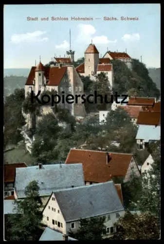 ALTE POSTKARTE STADT UND SCHLOSS HOHNSTEIN SÄCHSISCHE SCHWEIZ castle chateau Ansichtskarte AK cpa postcard