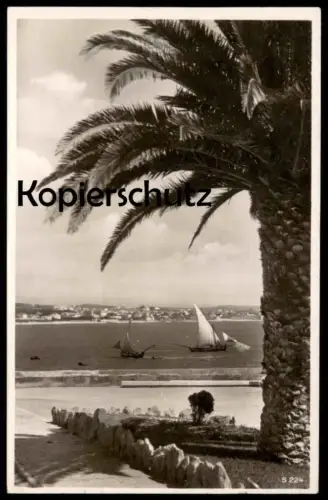 ALTE POSTKARTE LISBOA AO TEJO LISSABON AM TAJO SEGELSCHIFF PORTUGAL SCHIFFSSTEMPEL M. S. MONTE ROSA 1934 postcard AK cpa