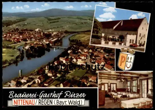 ÄLTERE POSTKARTE NITTENAU REGEN BRAUEREI GASTHOF L. PIRZER ADAC-LOKAL ANGELGELEGENHEIT GARAGEN Ansichtskarte AK postcard