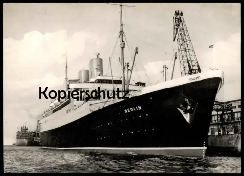 ÄLTERE POSTKARTE M.S. BERLIN NORDDEUTSCHER LLOYD AM COLUMBUSKAI BREMERHAVEN MS Schiff ship postcard cpa AK