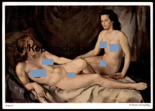 ALTE KÜNSTLER POSTKARTE WILHELM HEMPFING AKT FRAU femme seins nus nude breast woman nudity cpa postcard Ansichtskarte