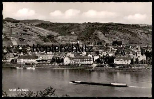 ÄLTERE POSTKARTE UNKEL AM RHEIN FRACHTSCHIFF PANORAMA AK Ansichtskarte cpa postcard