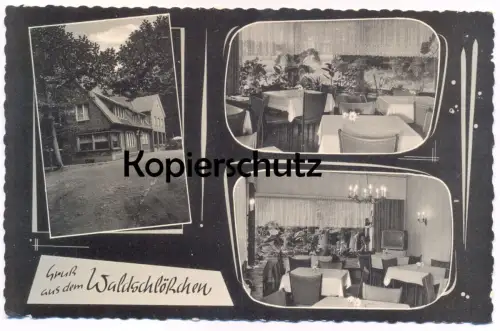 ÄLTERE POSTKARTE GASTSTÄTTE WALDSCHLÖSSCHEN LAER KREIS STEINFURT Röhrenfernseher AK Ansichtskarte cpa photo postcard