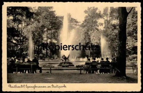ALTE POSTKARTE BEUTHEN SPRINGBRUNNEN IM STADTPARK PARK OBERSCHLESIEN Bytom Bytom Schlesien cpa postcard AK Ansichtskarte
