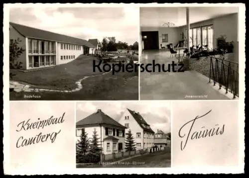 ÄLTERE POSTKARTE KNEIPPBAD BAD CAMBERG TAUNUS BADEHAUS INNENANSICHT SEBASTIAN-KNEIPP-STRASSE Ansichtskarte cpa postcard