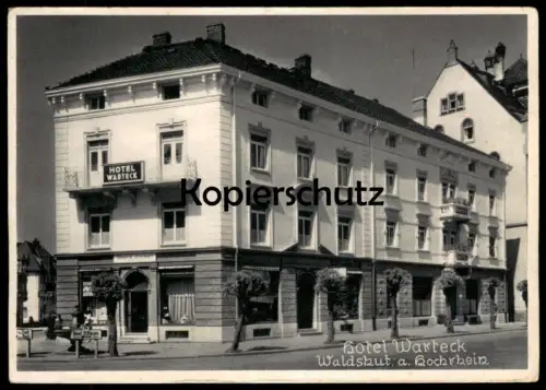ALTE POSTKARTE WALDSHUT AM HOCHRHEIN HOTEL WARTECK GEGENÜBER DEM BAHNHOF BES. FRANZ RÜNZI Ansichtskarte AK postcard cpa