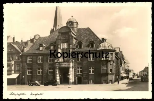 ALTE POSTKARTE BUXTEHUDE RATHAUS SPARKASSE 1942 Autos Pferdewagen Ansichtskarte AK cpa postcard