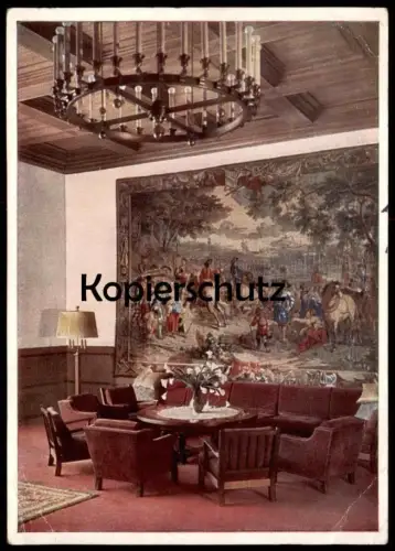 ALTE POSTKARTE BERGHOF HAUS WACHENFELD GROSSE HALLE OBERSALZBERG ST. JENBACH 4.4.44 Berchtesgaden eagles nest postcard