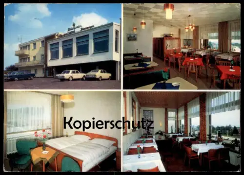 ÄLTERE POSTKARTE HOTEL CAFÉ RESTAURANT NORMANN ARENBERG BEI KOBLENZ INH. HANS DIETER MÜLLER Autos Mercedes Ansichtskarte