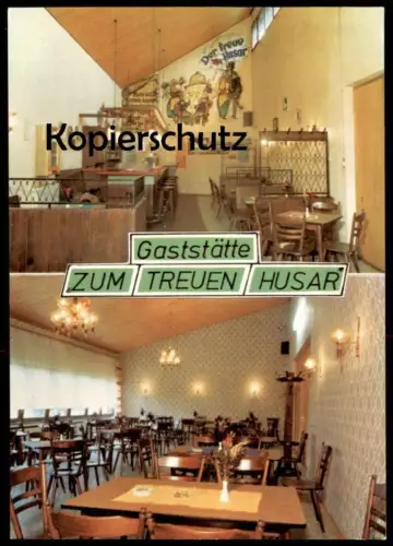 ÄLTERE POSTKARTE MECHERNICH LÜCKERATH EIFEL GASTSTÄTTE ZUM TREUEN HUSAR SPIELAUTOMAT AUTOMAT Ansichtskarte AK postcard