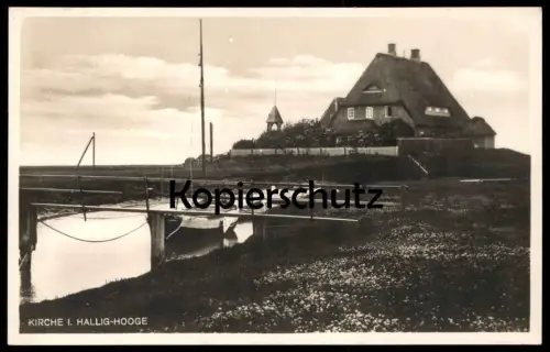 ALTE POSTKARTE HALLIG HOOGE KIRCHE church église Ansichtskarte AK cpa postcard